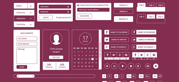 Free PSD Flat UI Kit